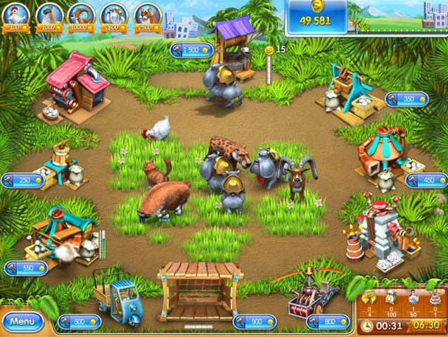 صورة لمزرعة من لعبة فارم فرنزي 3 على الكمبيوتر